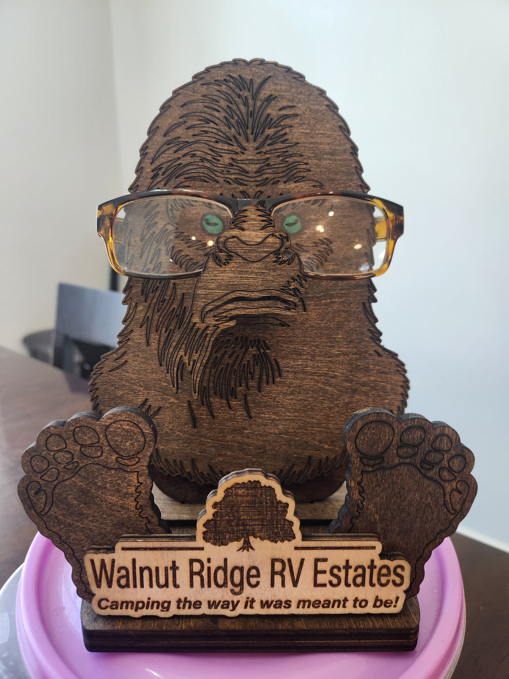 Bigfoot Eyeglass Holder Docking Station – Handcrafted Wooden Stand