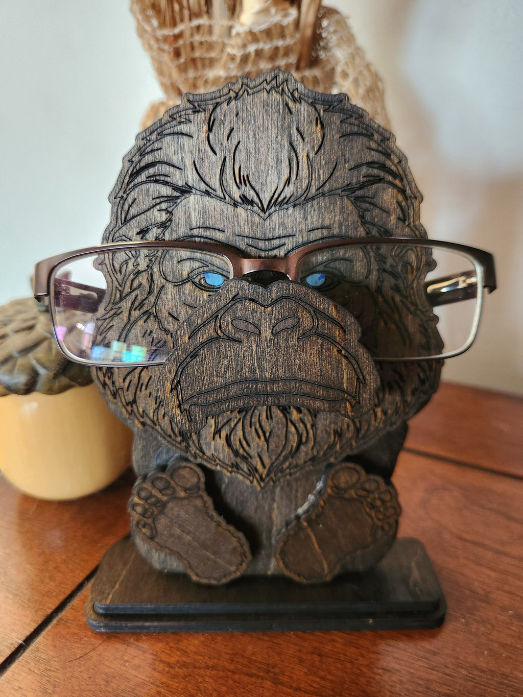 Bigfoot Eyeglass Holder – Handcrafted Wooden Stand