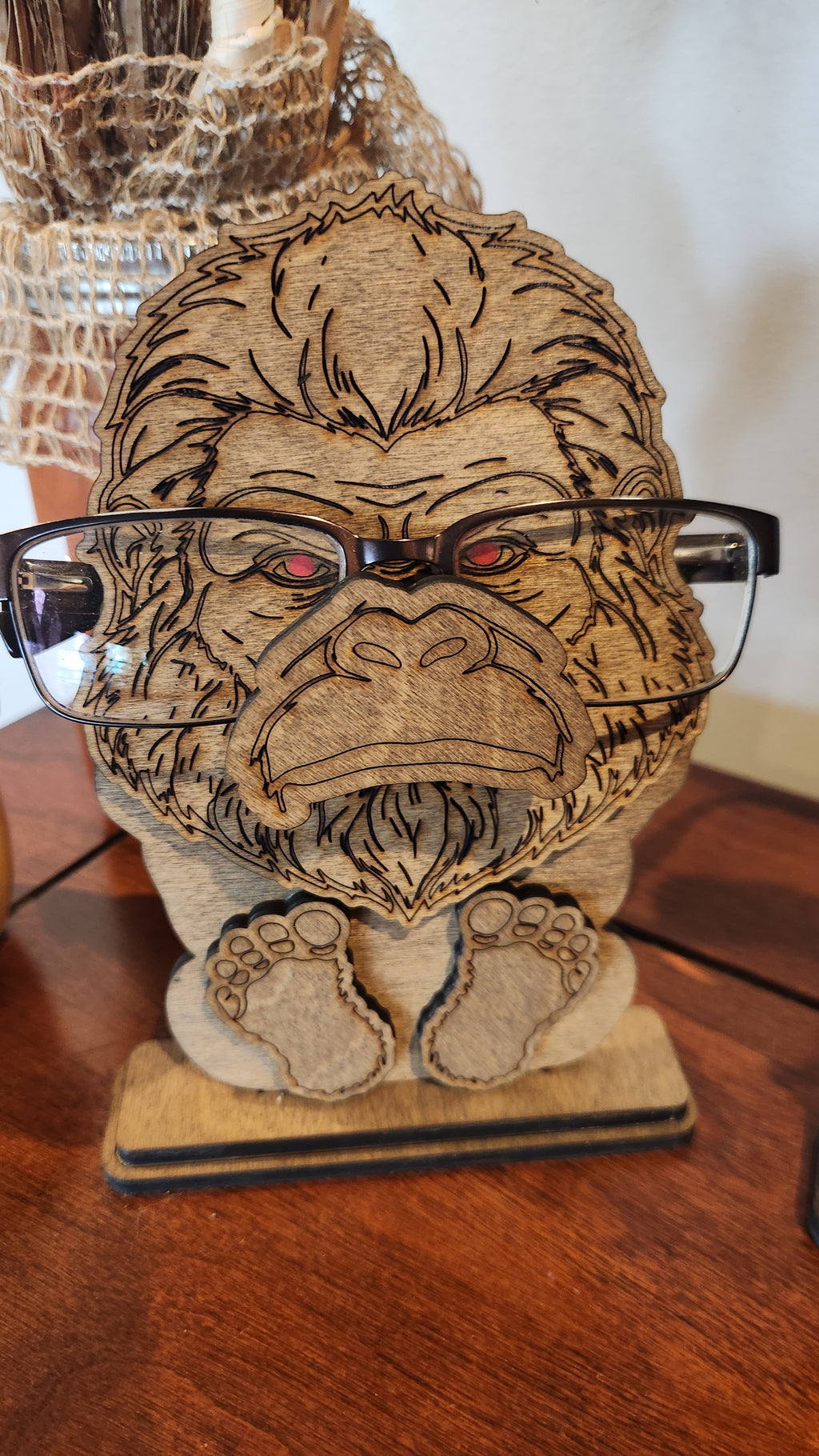 Bigfoot Eyeglass Holder – Handcrafted Wooden Stand