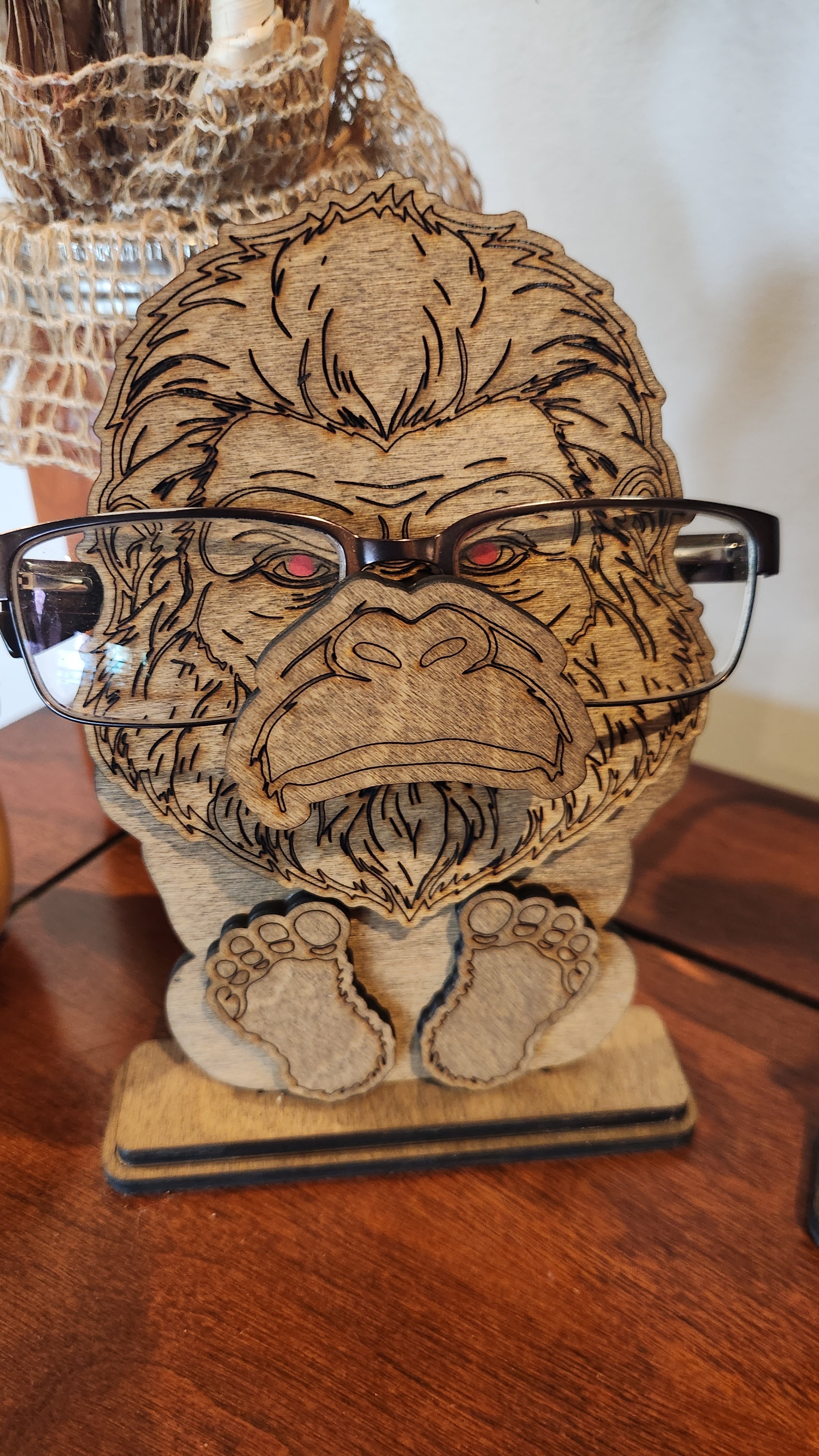 Bigfoot Eyeglass Holder – Handcrafted Wooden Stand