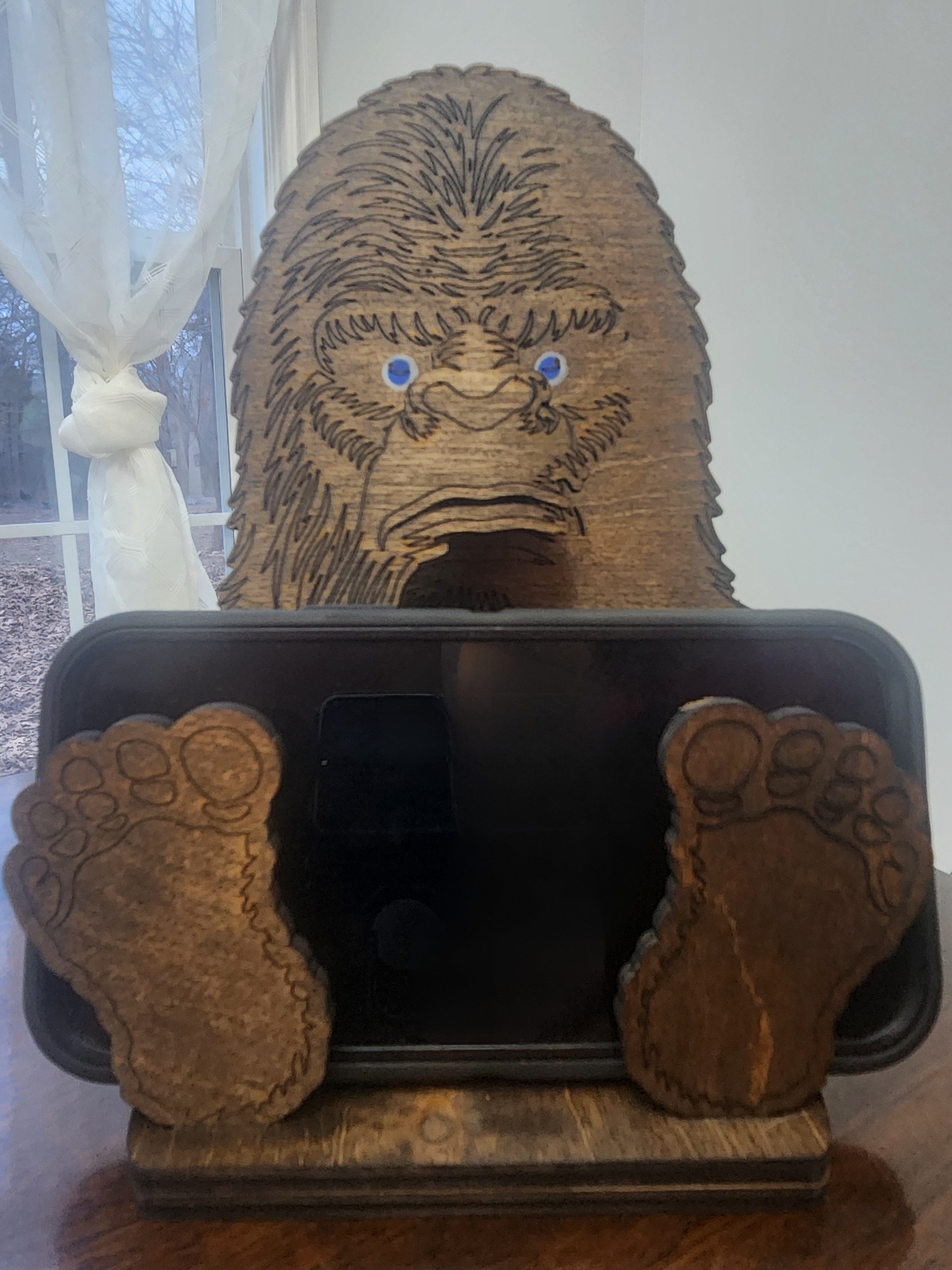 Bigfoot Eyeglass Holder Docking Station – Handcrafted Wooden Stand