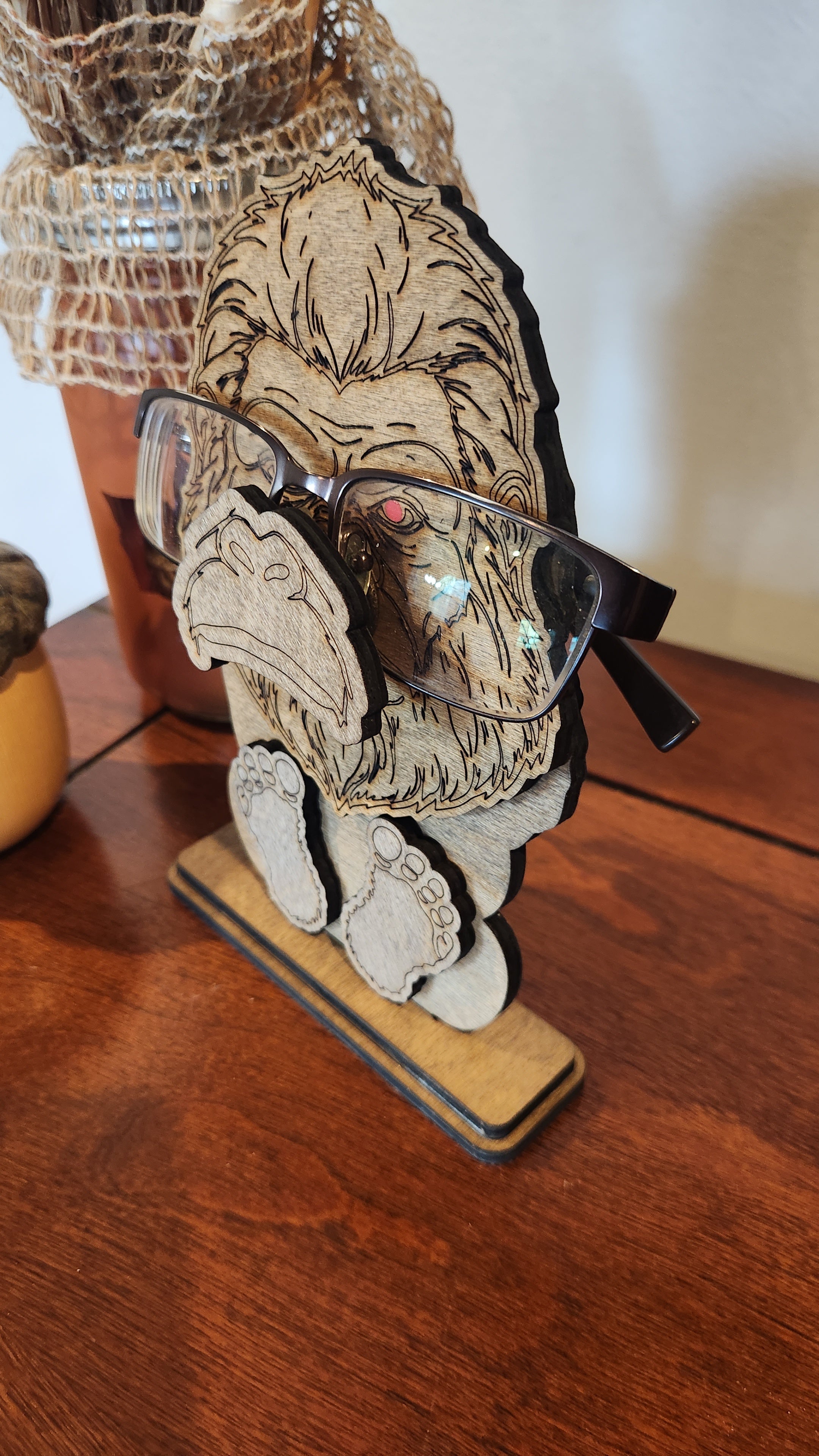 Bigfoot Eyeglass Holder – Handcrafted Wooden Stand