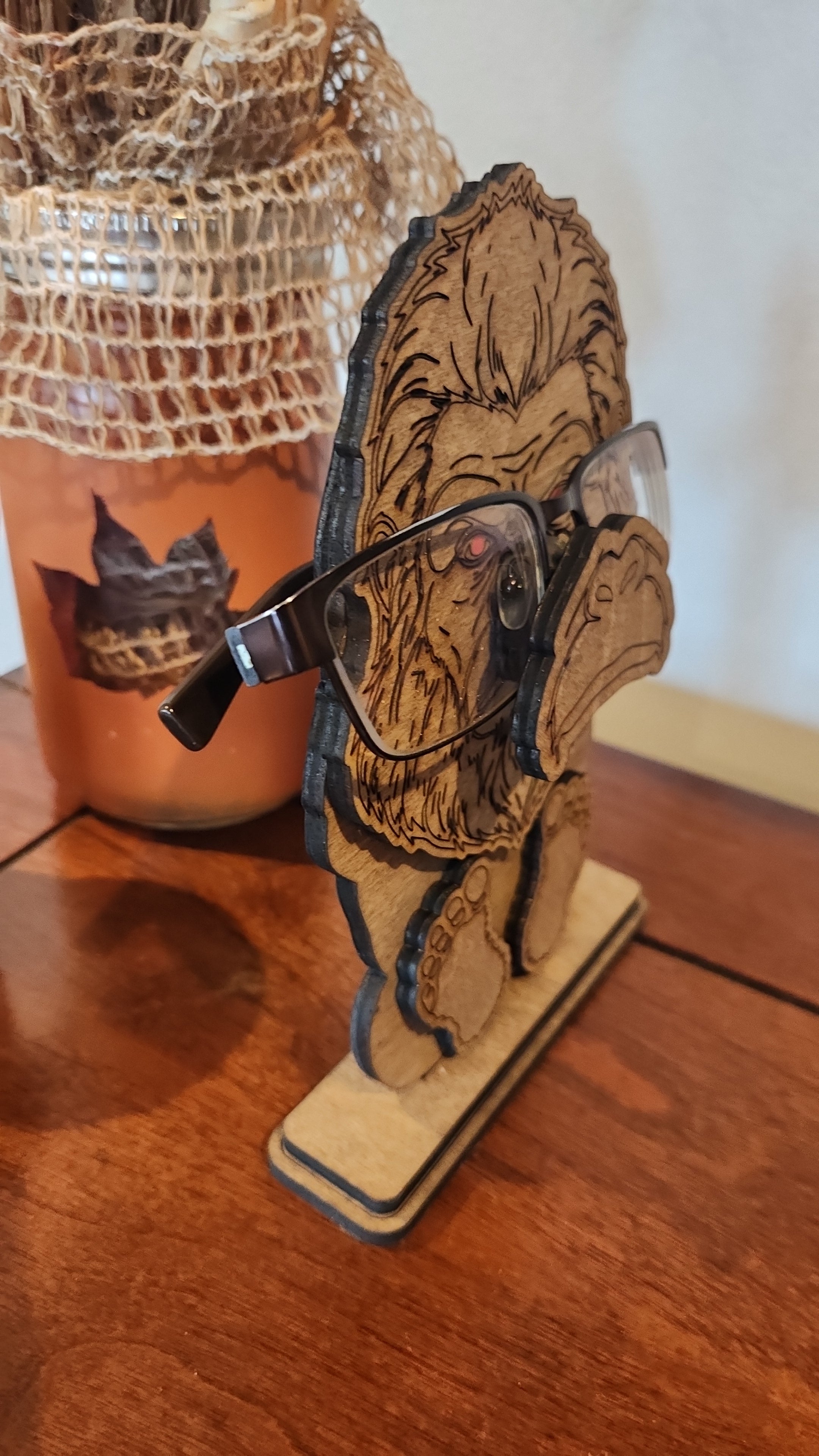 Bigfoot Eyeglass Holder – Handcrafted Wooden Stand