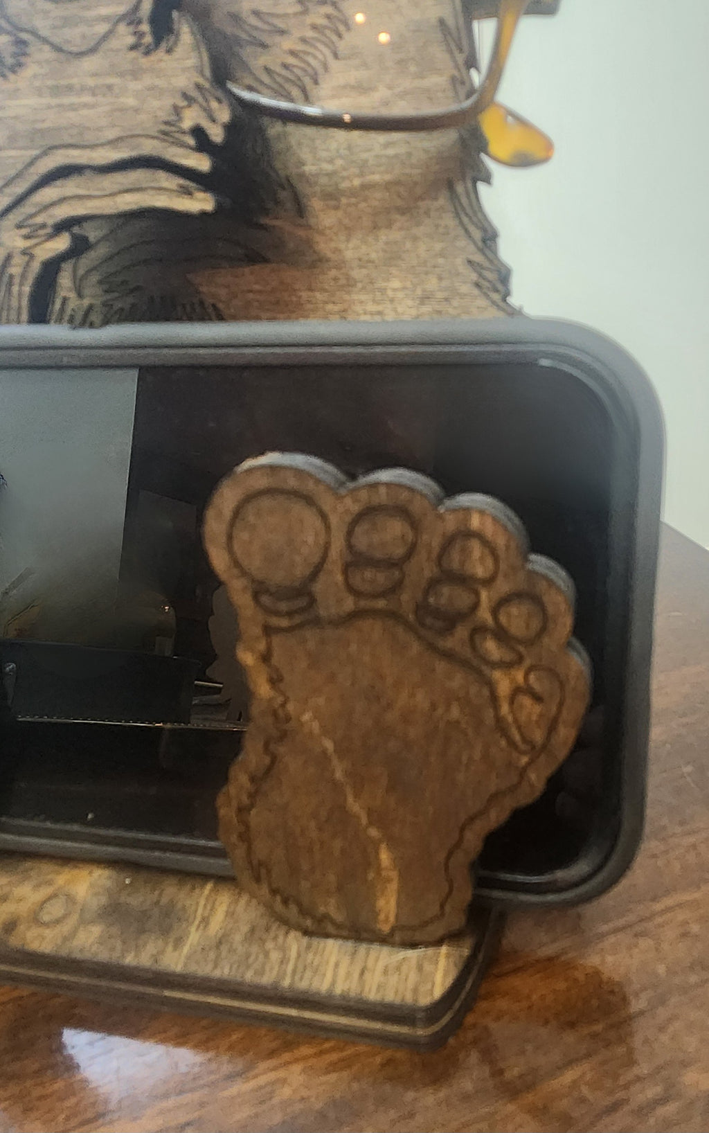 Bigfoot Eyeglass Holder Docking Station – Handcrafted Wooden Stand