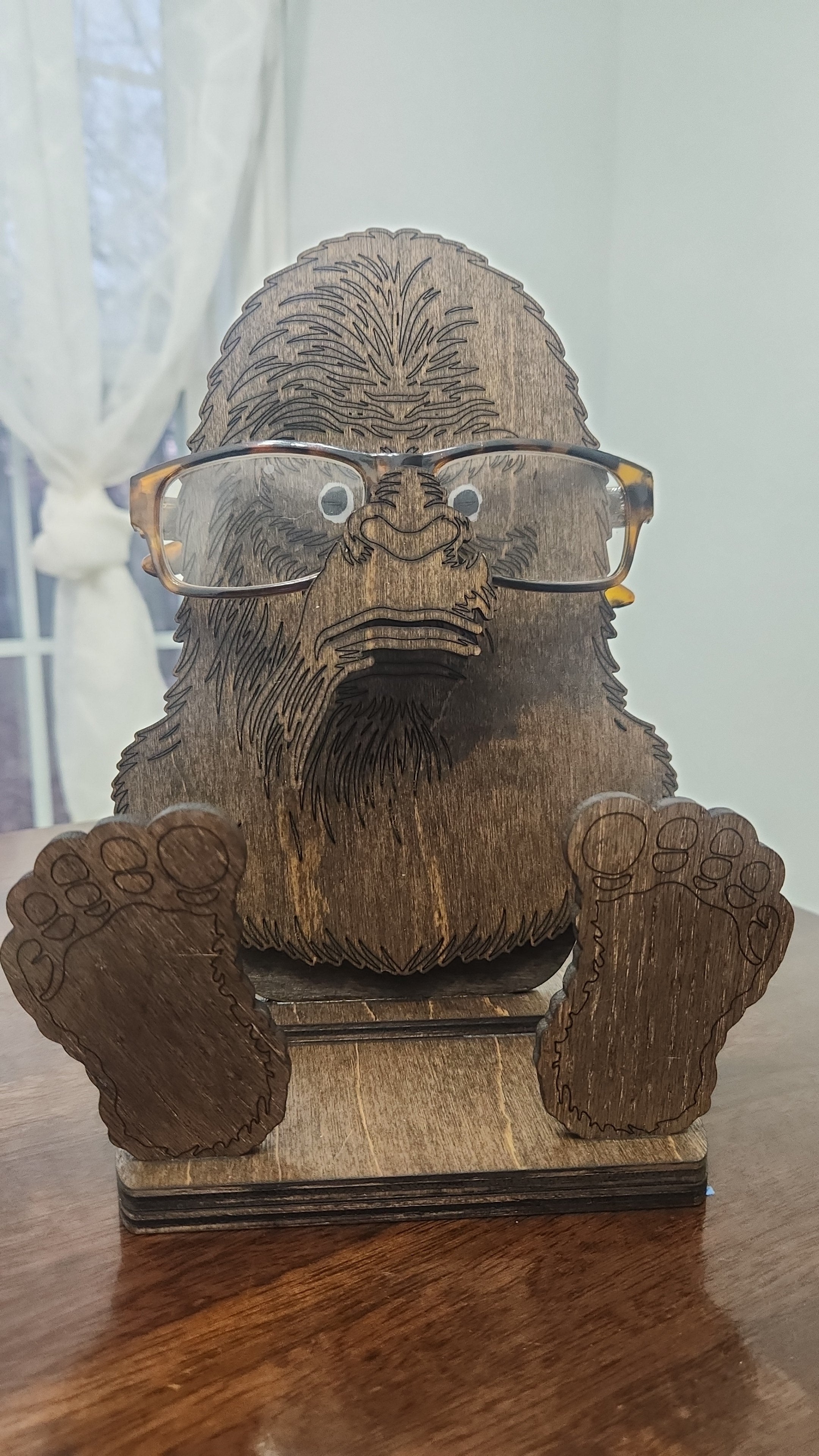 Bigfoot Eyeglass Holder Docking Station – Handcrafted Wooden Stand